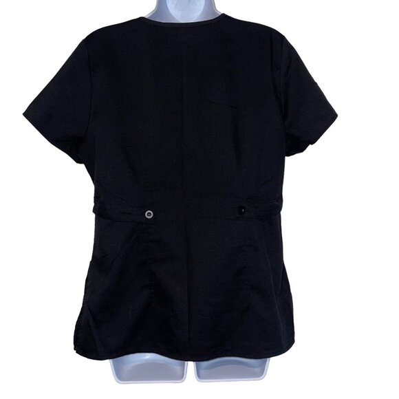 Greys Anatomy by Barco Black Womens M Scrub Top Shirt Style 4153 Pockets Solid - Picture 6 of 9